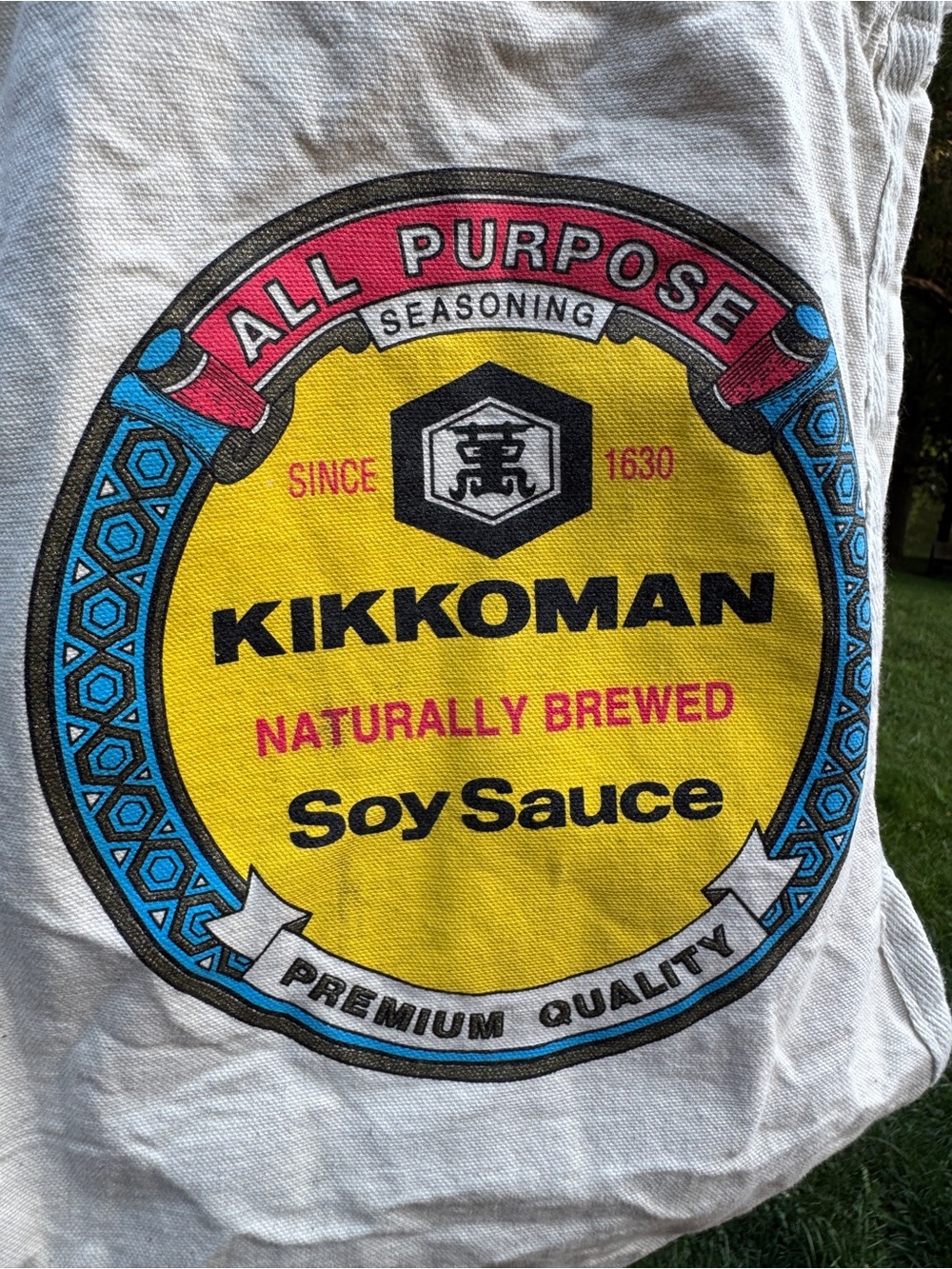 Vintage Kikkoman Soy Sauce Tote Bag 100% Cotton Made in USA Retro Canvas Rare - Picture 2 of 6